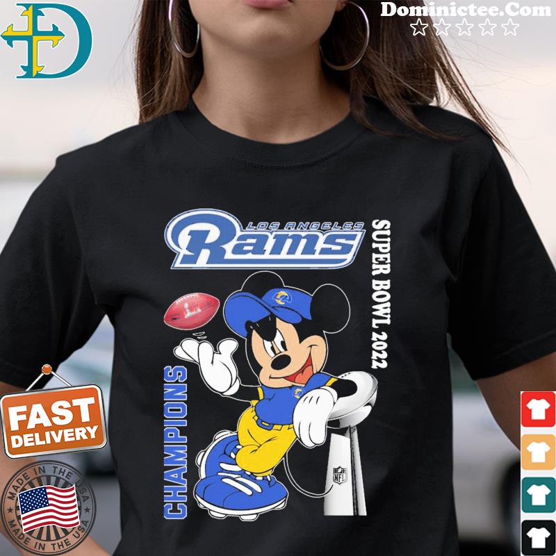 Mickey Mouse Los Angeles Rams Super Bowl 2022 Champions Shirt - Yesweli