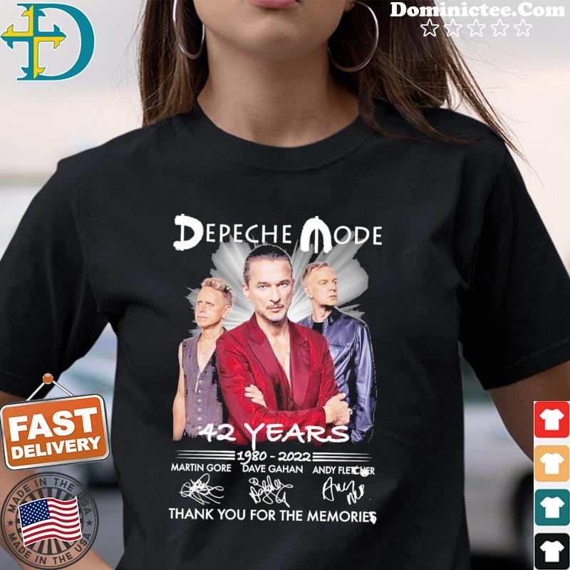 Depeche Mode 42 years 1980 2022 signatures thank you for the memories  shirt, hoodie, sweater, long sleeve and tank top