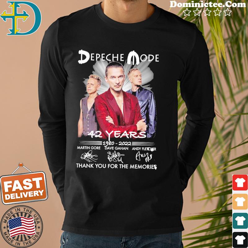 Depeche Mode 42 years 1980 2022 signatures thank you for the memories  shirt, hoodie, sweater, long sleeve and tank top