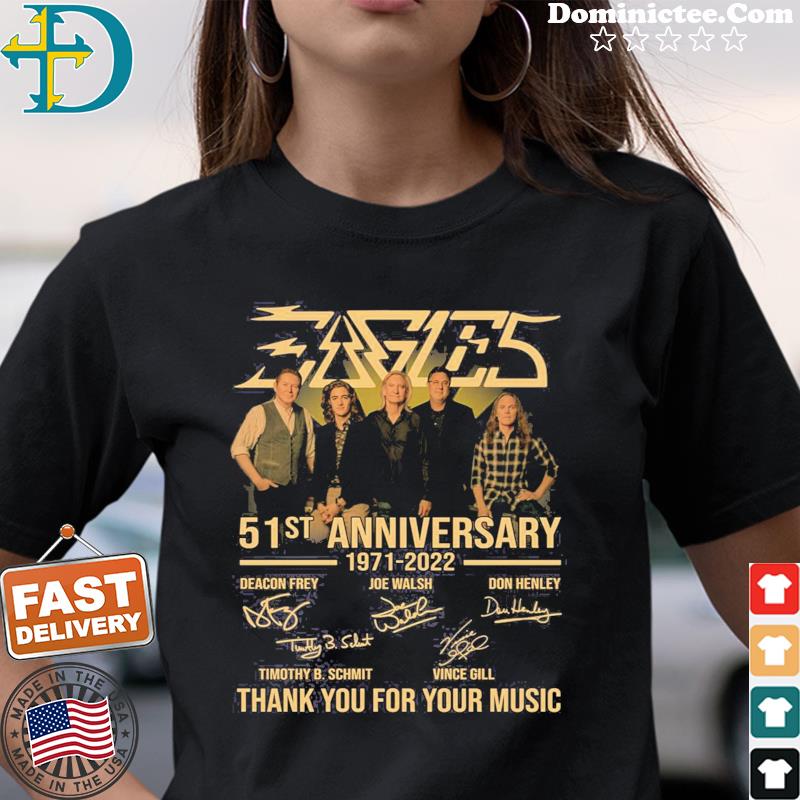 Eagles 51st Anniversary 1971-2022 Signatures Shirt, Eagles Rock